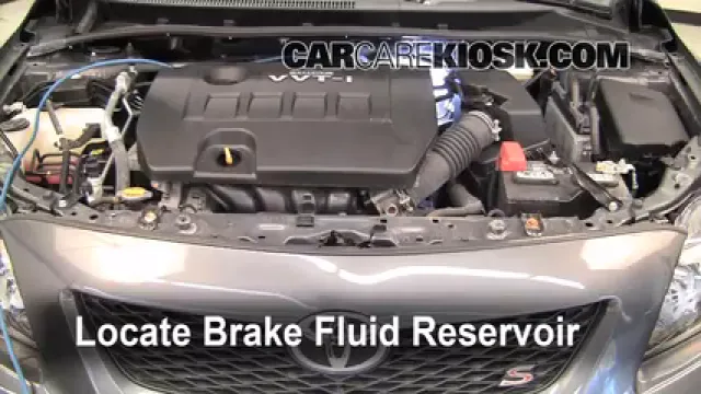 2010 Toyota Corolla S 1.8L 4 Cyl. Brake Fluid Check Fluid Level